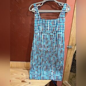 Calvin Klein Blue and White Polka Dot Dress